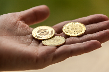 Bitcoin in der Hand
