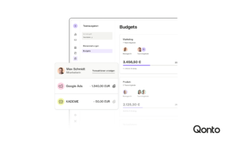 Werbemittel von Qonto zeigt Funktionalität