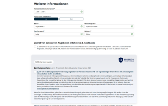 Antragsformular der Advanzia Bank für die Hilton Honors Kreditkarte