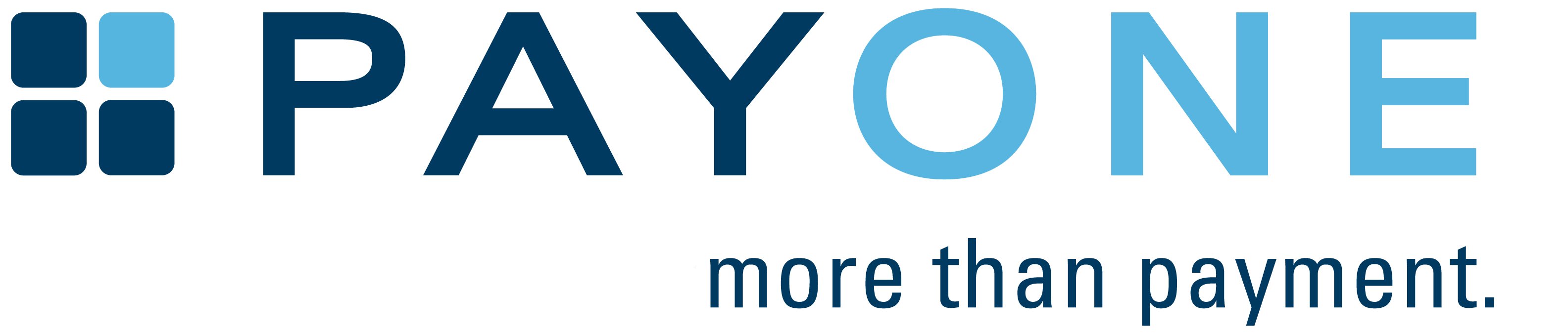 Schriftzug Payone in Blau, Logo des Unternehmens