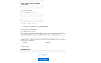 ntragsformular von American Express für die Gold Card Rosé