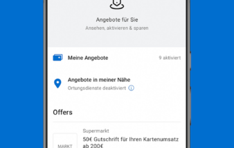 Werbemittel von American Express zeigt Funktionalität der App
