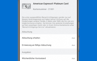 Werbemittel von American Express zeigt Funktionalität der App