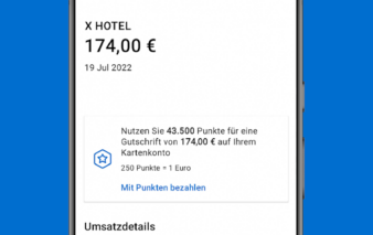 Werbemittel von American Express zeigt Funktionalität der App