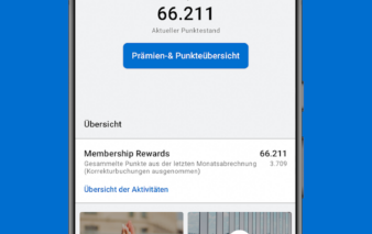 Werbemittel von American Express zeigt Funktionalität der App