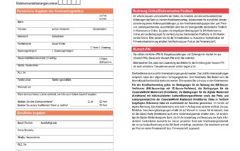 PDF-Antragsformular der BW-Bank für die CorporateWorld Mastercards