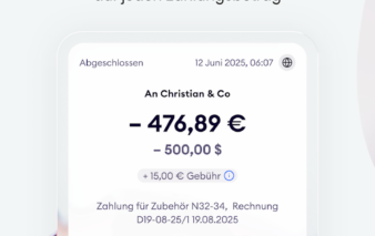 Werbemittel von Finom zeigt Funktionalität der App
