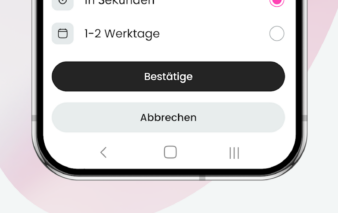 Werbemittel von Finom zeigt Funktionalität der App