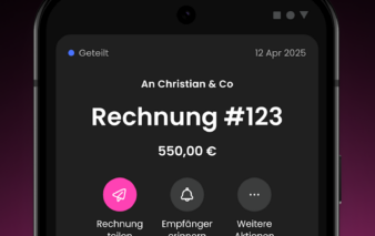 Werbemittel von Finom zeigt Funktionalität der App