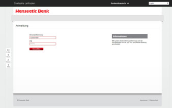 Screenshot Online-Banking Hanseatic Gold Card