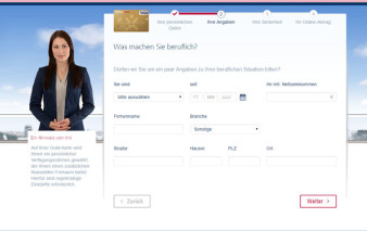 Screenshot Kartenantrag TARGOBANK Gold-Karte