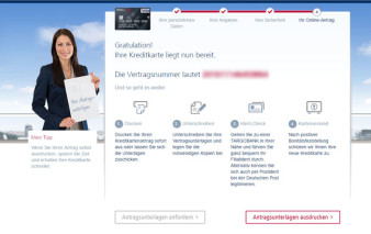 Screenshot Kartenantrag TARGOBANK Premium