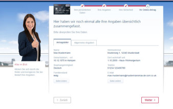 Screenshot Kartenantrag TARGOBANK Premium
