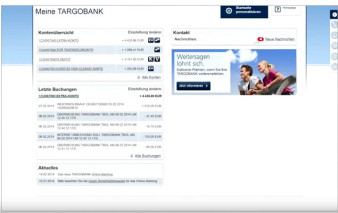 Screenshot Onlinebanking TARGOBANK