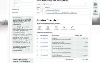 Onlinebanking Volkswagen Bank Visa Card