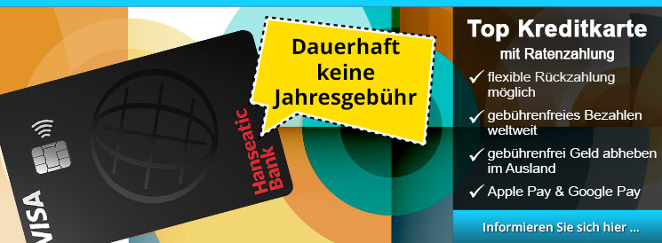 Top Kreditkarte ohne Jahresgebühr