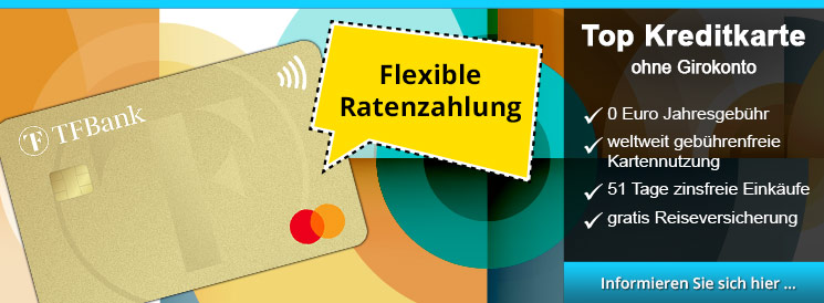 Top Kreditkarte mit flexibler Ratenzahlung
