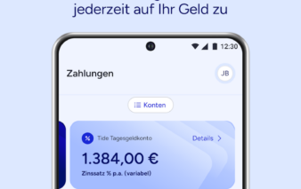 Werbemittel von Tide zeigt Funktionalität der App